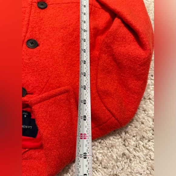 Lands End Red/Orange Pea Coat - Picture 10 of 12